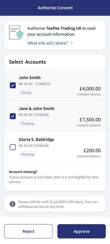 Select an account